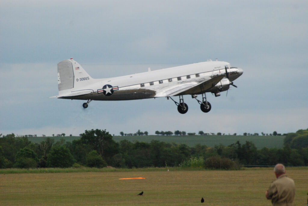 Dynamic Aviation's C-47 N47E Miss Virginia at Duxford June 5th 2019