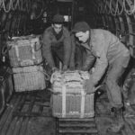 handling the wicker baskets C-47 Arnhem