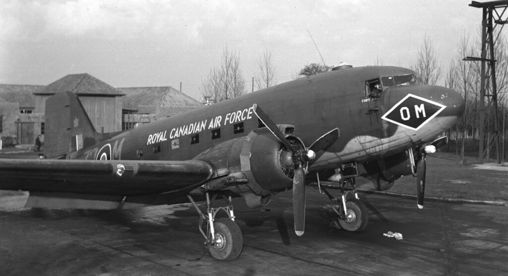 437 Squadron C-47 Dakota in England.