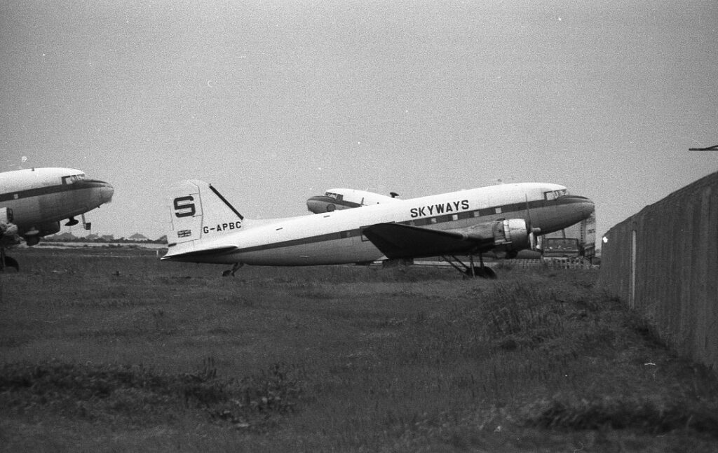 Skyways Cargo Airlines C-47s parked at Lydd