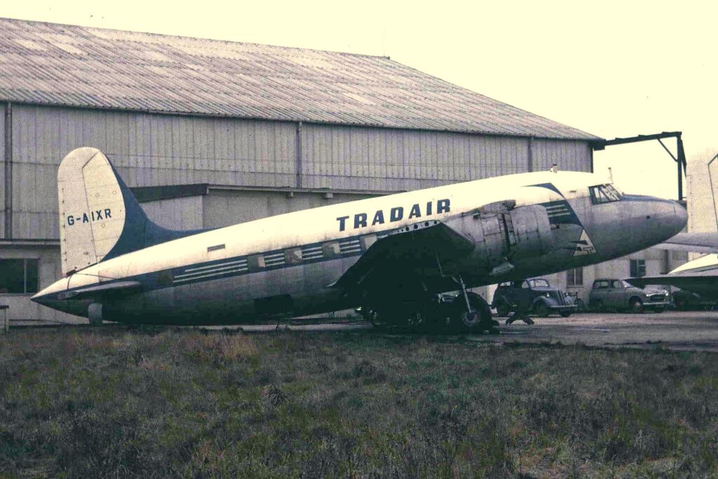 G-AIXR Tradair at Channel Airways hangar 1964