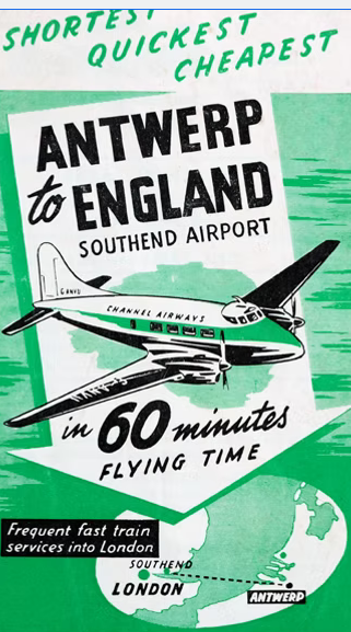 Channel Airways timetable Antwerp Southend