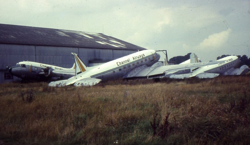 G-APOP Viking G-AHCU Dakota Channel Airways Southend 1967