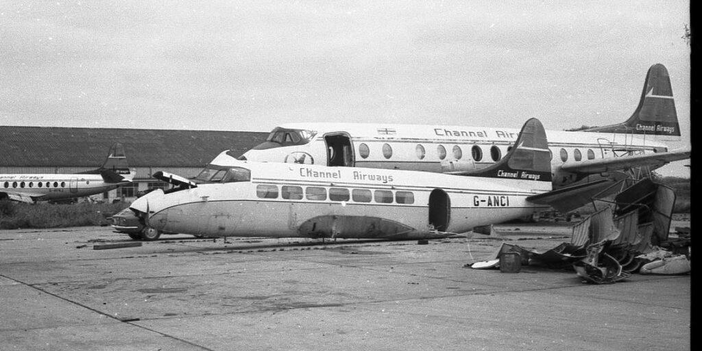 G-ANCI Heron Channel Airways Southend summer 1972.