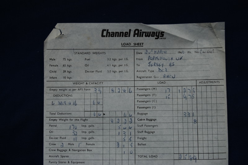 G-AHCU C-47 flights Jersey to Portsmouth