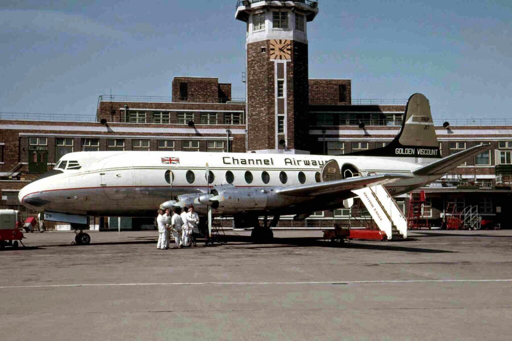 G-AMOJ Channel Airways Viscount 701 Speke Airport