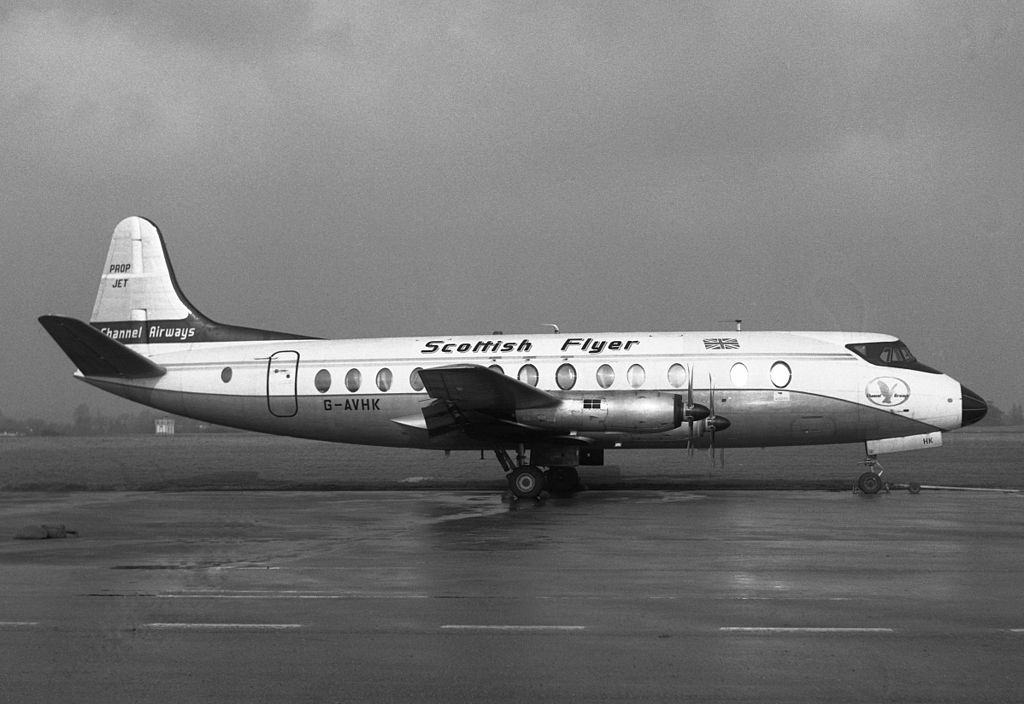 Channel Airways Viscount 812 G-AVHK Scottish Flyer February 1969