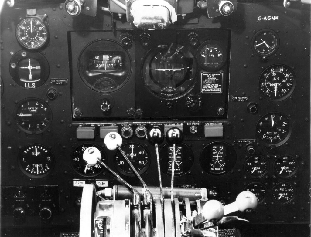 Channel Airways Dakota instrument panel G-AGNK supplied to Ministry of Aviation enquiry into St Boniface Down air crash G-AGZB