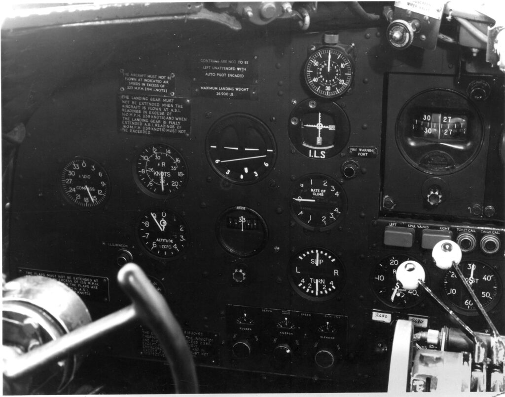 Channel Airways Dakota instrument panel G-AGNK supplied to Ministry of Aviation enquiry into St Boniface Down air crash G-AGZB
