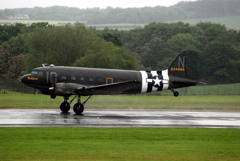 Placid Lassie N74589 at Prestwick in May 2014 D-Day Squadron